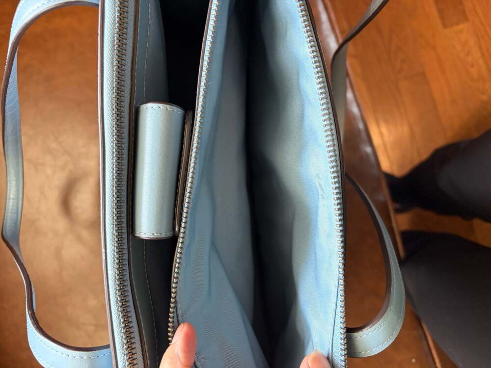 Coach Nina Tote Croc Purse in Light Blue - Picture 9 of 9